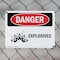 Signmission Explosives Danger Sign, Plastic, 24in W x 18in L, 2PK OS-2PACK-DS-P-1824-L-1212 - alternate 2